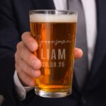 Personalised 'Groomsman' Elegant Wedding Pint Glass - Image 2