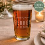 Personalised 'Groomsman' Elegant Wedding Pint Glass - Image 3