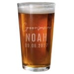 Personalised 'Groomsman' Elegant Wedding Pint Glass - Image 4