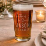 Personalised 'Father of the Bride' Elegant Wedding Pint Glass