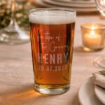Personalised 'Father of the Groom' Elegant Wedding Pint Glass