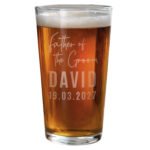 Personalised 'Father of the Groom' Elegant Wedding Pint Glass - Image 4
