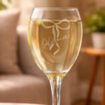 Personalised Name/Role Only Bow Motif Wine Glass - Image 3
