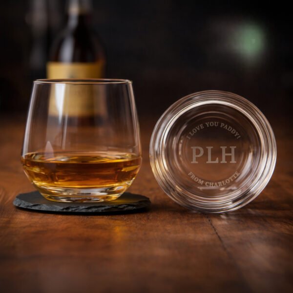 Personalised Initials & Message Base Engraved Glass Tumbler