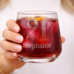 Personalised Big Number & Name Birthday/Anniversary Glass Tumbler - Image 2