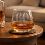Personalised Big Number & Name Birthday/Anniversary Glass Tumbler - Image 3