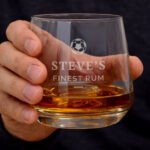 Personalised Any Message Football Motif Glass Tumbler - Image 2