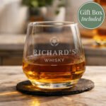 Personalised Any Message Football Motif Glass Tumbler - Image 4