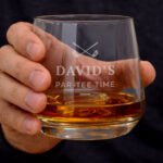 Personalised Any Message Golf Clubs Motif Glass Tumbler - Image 2