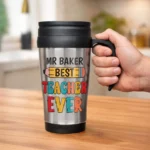 Personalised 'Best Teacher Ever' Stainless Steel Thermal Travel Mug - Image 2