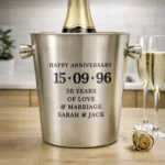 Personalised Any Message Big Date Stainless Steel Ice Bucket - Image 5