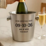 Personalised Any Message Big Date Stainless Steel Ice Bucket - Image 4
