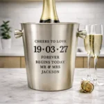 Personalised Any Message Big Date Stainless Steel Ice Bucket - Image 2