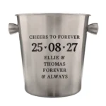 Personalised Any Message Big Date Stainless Steel Ice Bucket