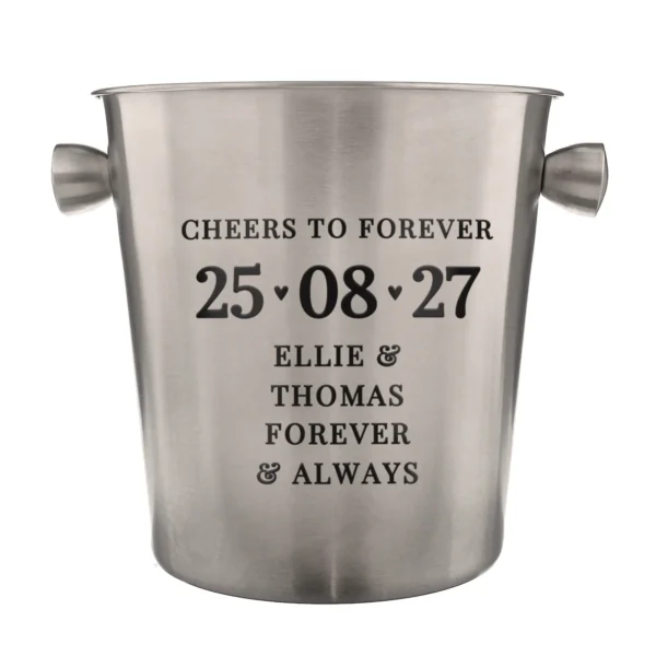 Personalised Any Message Big Date Stainless Steel Ice Bucket