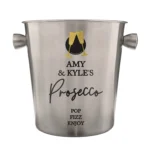 Personalised Any Message Champagne Flutes Motif Stainless Steel Ice Bucket
