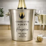 Personalised Any Message Champagne Flutes Motif Stainless Steel Ice Bucket - Image 3