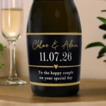 Personalised Any Message Black & Gold Label Design Bottle of Prosecco - Image 3
