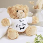 Personalised 'Page Boy' Black Bow Tie Motif Plush Teddy Bear - Image 3