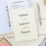 Personalised Any Message Black & Gold Text Wedding Planner - Image 12