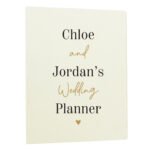 Personalised Any Message Black & Gold Text Wedding Planner - Image 13