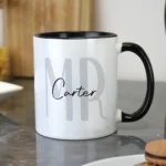 Personalised 'Mr' Black Handled Ceramic Mug - Image 2
