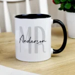 Personalised 'Mr' Black Handled Ceramic Mug - Image 3