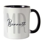 Personalised 'Mr' Black Handled Ceramic Mug - Image 4