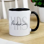 Personalised 'Mrs' Black Handled Ceramic Mug - Image 3