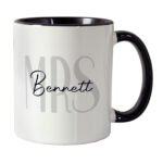 Personalised 'Mrs' Black Handled Ceramic Mug - Image 4