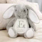 Personalised Woodland Rabbit Design Initial/Number & Message Plush Bunny Rabbit