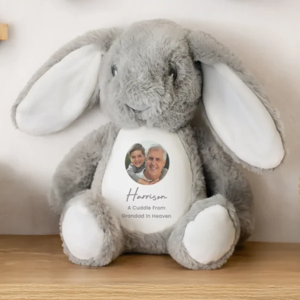 Personalised Any Message Sentimental Photo Upload Plush Bunny Rabbit