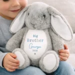 Personalised 'Brother' Blue Text Star Motif Plush Bunny Rabbit - Image 3
