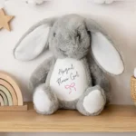 Personalised 'Flower Girl' Pink Ribbon Motif Plush Bunny Rabbit - Image 3