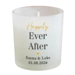 Personalised Any Message Black & Gold Text Scented Frosted Glass Jar Candle - Image 4