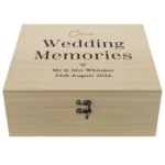 Personalised Any Message Black & Gold Text Large Wooden Keepsake Box - Image 4