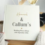 Personalised Any Message Black & Gold Text Square Photo Album - Image 2