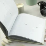 Personalised Any Message Black & Gold Text Square Photo Album - Image 3