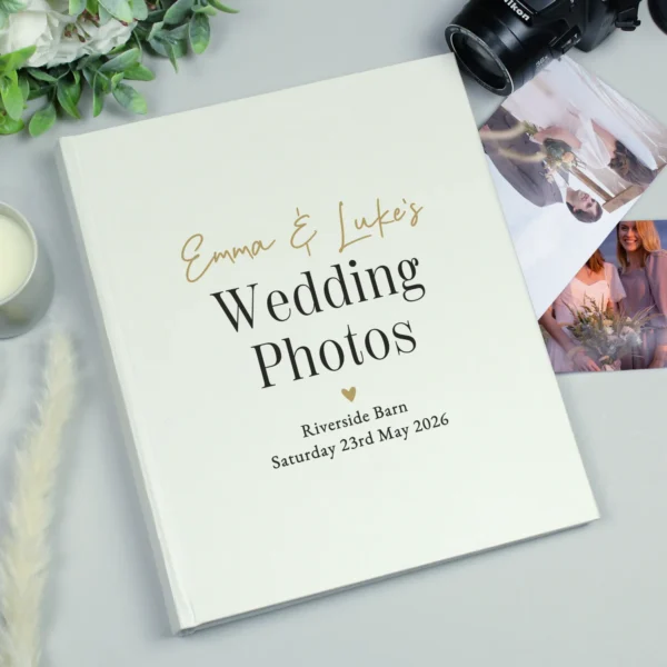 Personalised Any Message Black & Gold Text Traditional Photo Album