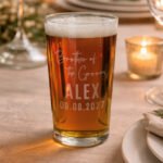 Personalised 'Brother of the Groom' Elegant Wedding Pint Glass