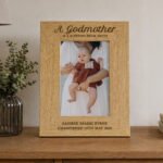 Personalised 'A Godmother Is A Blessing From Above' 4x6 Portrait Oak Finish Photo Frame - Image 2