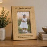 Personalised 'A Godmother Is A Blessing From Above' 4x6 Portrait Oak Finish Photo Frame - Image 3