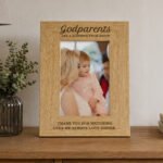 Personalised 'Godparents Are A Blessing From Above' 4x6 Portrait Oak Finish Photo Frame - Image 2