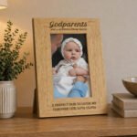 Personalised 'Godparents Are A Blessing From Above' 4x6 Portrait Oak Finish Photo Frame - Image 3