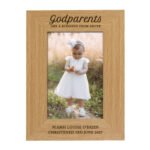 Personalised 'Godparents Are A Blessing From Above' 4x6 Portrait Oak Finish Photo Frame - Image 4