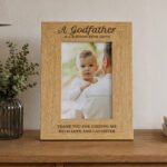 Personalised 'A Godfather Is A Blessing From Above' 4x6 Portrait Oak Finish Photo Frame - Image 2