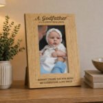 Personalised 'A Godfather Is A Blessing From Above' 4x6 Portrait Oak Finish Photo Frame - Image 3