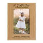 Personalised 'A Godfather Is A Blessing From Above' 4x6 Portrait Oak Finish Photo Frame - Image 4