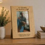 Personalised Anniversary 4x6 Portrait Oak Finish Photo Frame - Image 3