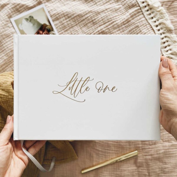 Blush & Gold Luxury Baby Journal 'Little One' White & Gold Foil with Gilded Edges